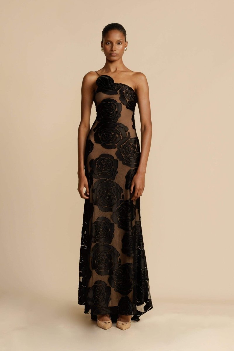 Lindsay Printed One Shoulder Maxi Dress