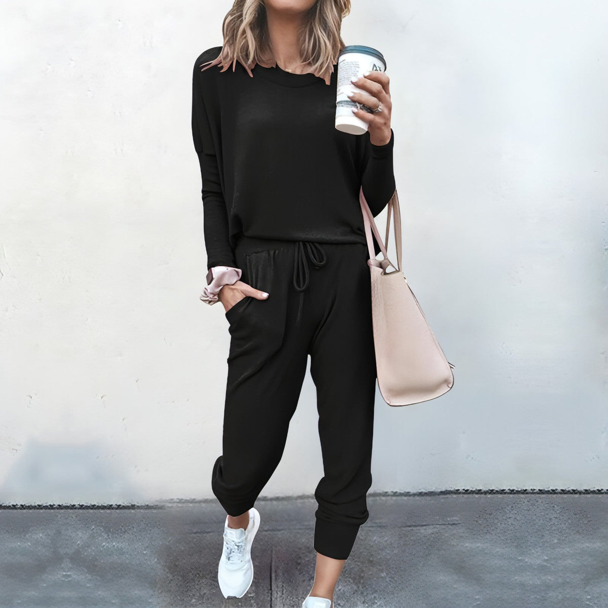 Loose Long Sleeve Top Shirt and Pants Two Piece Set