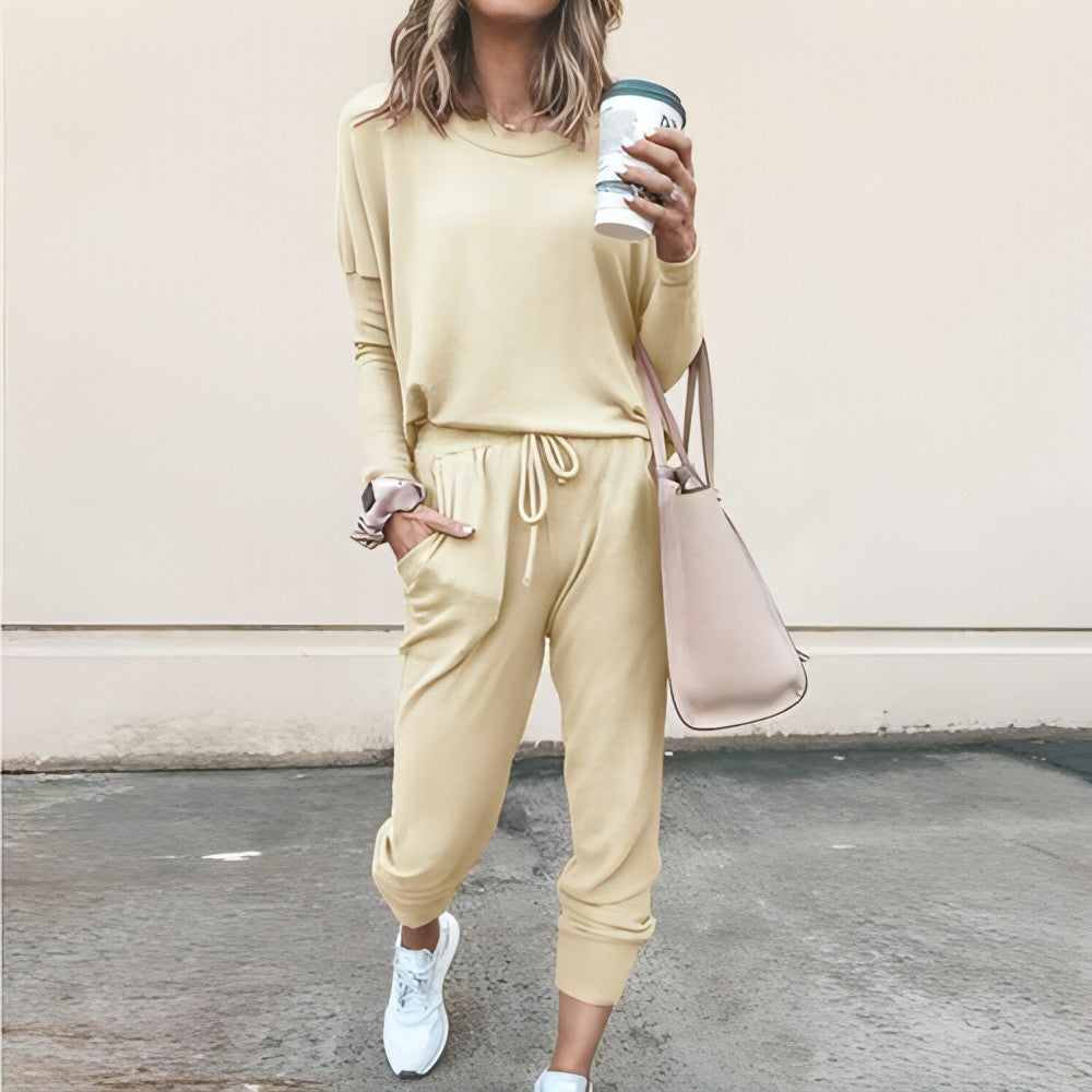 Loose Long Sleeve Top Shirt and Pants Two Piece Set