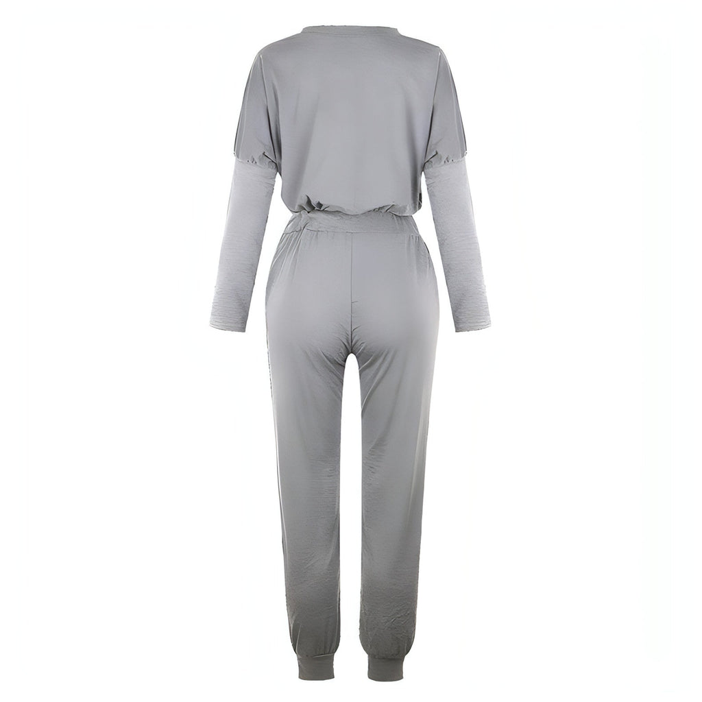 Loose Long Sleeve Top Shirt and Pants Two Piece Set