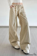 Loose Wide-leg Drawstring Cargo Pants
