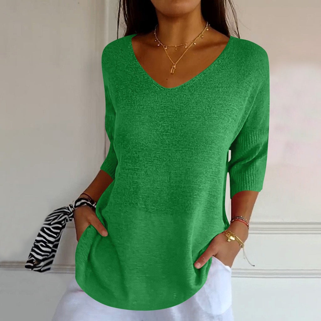 Maddie - Relaxed V-neck Sweater