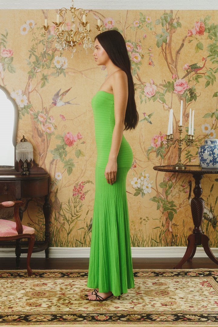 Madeline Strapless Pleated Maxi Dress