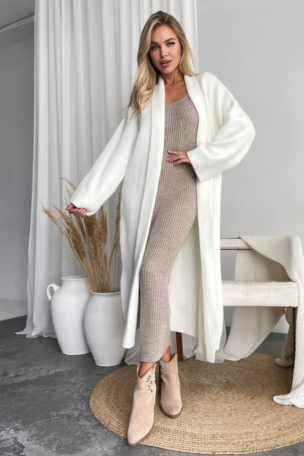 Minimalist Collarless Cardigan-inspired Overcoat