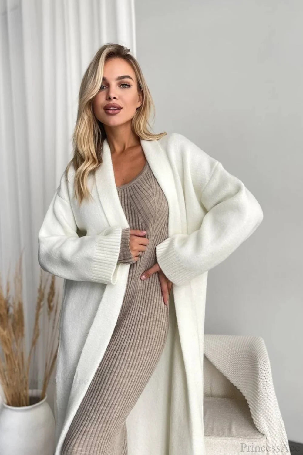 Minimalist Collarless Cardigan-inspired Overcoat
