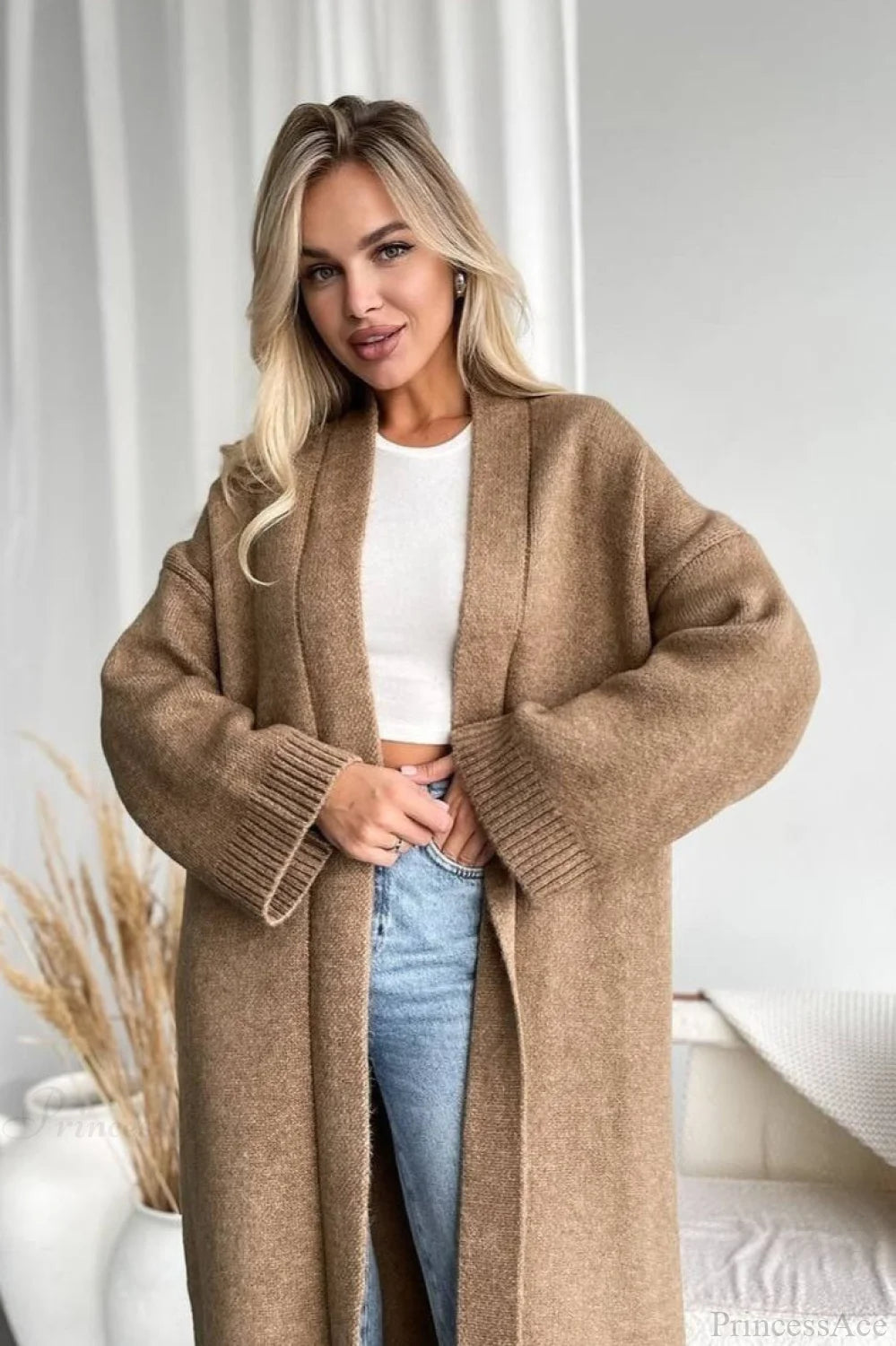 Minimalist Collarless Cardigan-inspired Overcoat