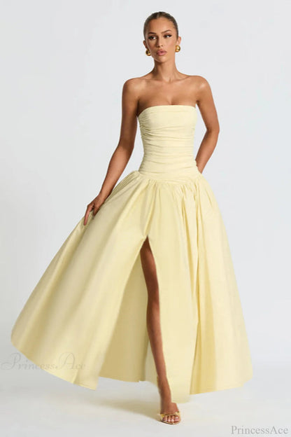 Off Shoulder Split Fitted Maxi Dress