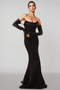 Justa One Shoulder Long Sleeve Maxi Dress