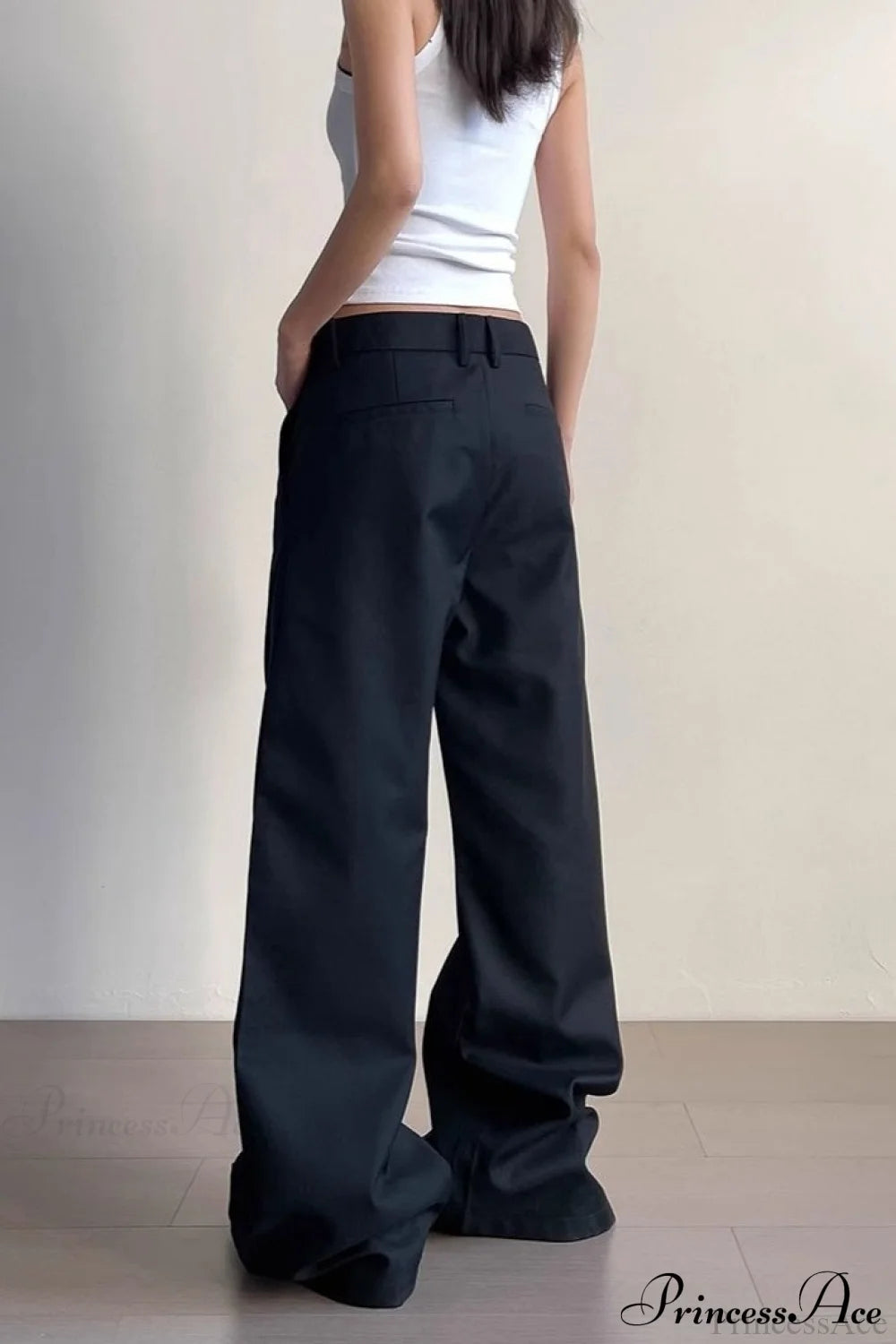 Gray Ruched Drapey Wide Leg Pants