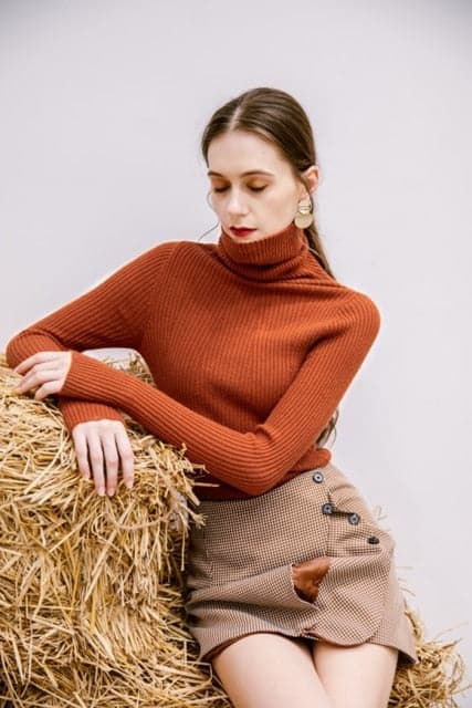 Dressbetty - Korean Style Turtelneck Sweater Slim Winter Sleeve Knitted Turtelneck Sweater Pull Femme Clothing