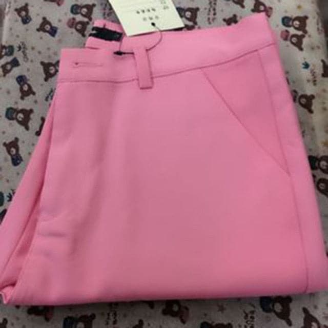 Slim Straight Trousers Pants All Match Spring Legging Pants S-4xl Ankle-length Pants