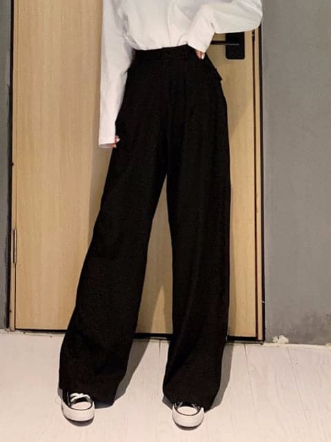 Retro Color Wild Straight Wide Leg Pants