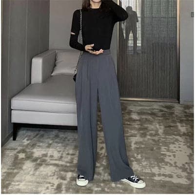 Retro Color Wild Straight Wide Leg Pants