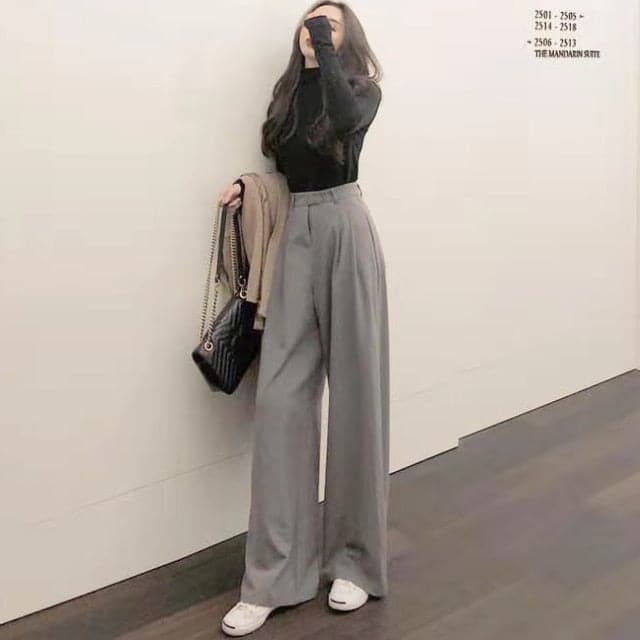 Retro Color Wild Straight Wide Leg Pants