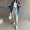Sports Pants Oversize Gray Joggers Sweatpants Loose Track Black Jogging Trousers for Femalefashion