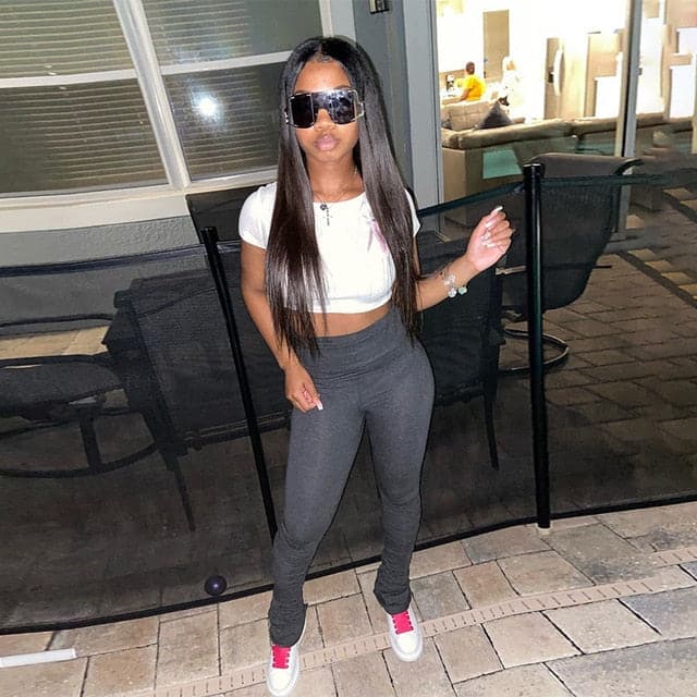 Y2k Pants Legging Ruched Stacked High Waist Sweatpants Trousers Pencil Pants Jogging