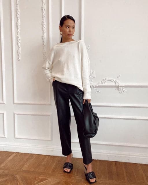 Spliced Pu Leather Pants