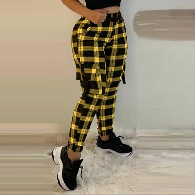 Plaid Print Pants