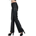 Genuine Leather Pants Autumn Sheepskin Pants Mid Waist Pants Soft Leather Pants Flare Trousers