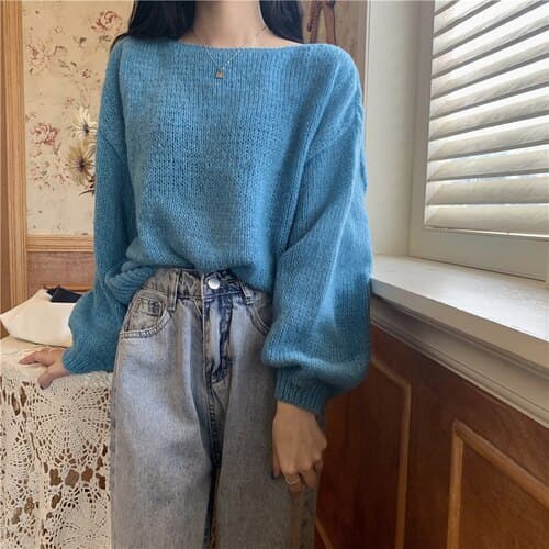 Dressbetty - Knitted Sweaters Woman Colorblock Pull Femme Long Sleeve Crop Top Sweater Winter Clothes Korean