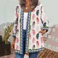 Dressbetty - Overcoat Leisure Retro Graphic Printed Winter Open Front Long Sleeve Outwear Cardigan Coat