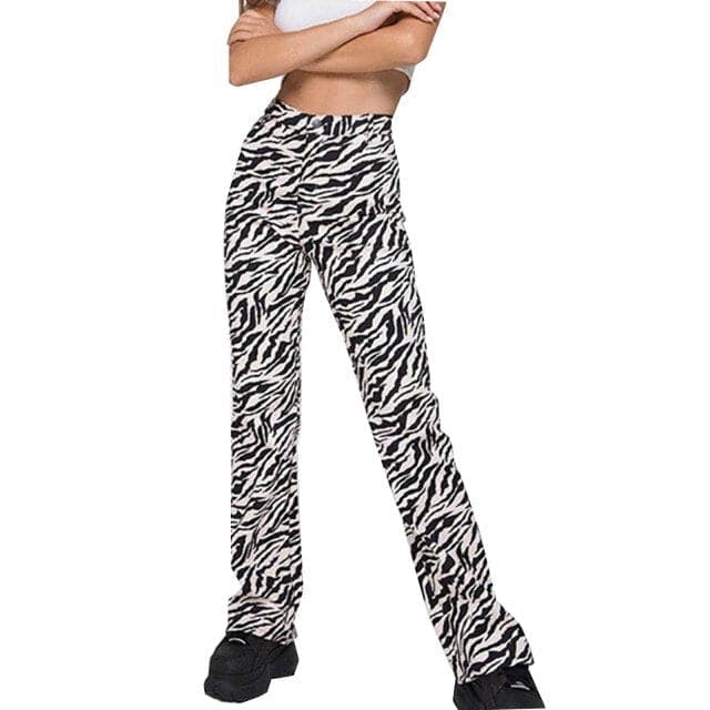 Fashionable Painted Pattern Jeans Pocket High Waist Straight Leg Pants Personalized Pants
