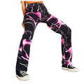 High Waist Slim Straight Street Trend Tie-dye Print Jeans Loose Trousers Pants