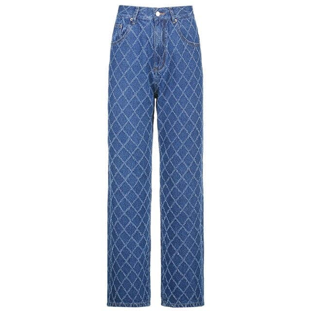 Woman Jeans Straight High Waist Pants