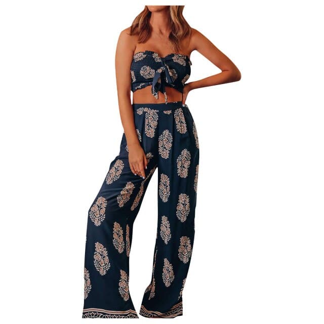 Camis Crop Tops Long Pants 2 Piece Set