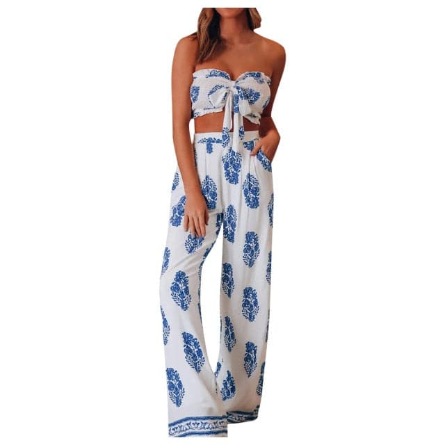 Camis Crop Tops Long Pants 2 Piece Set