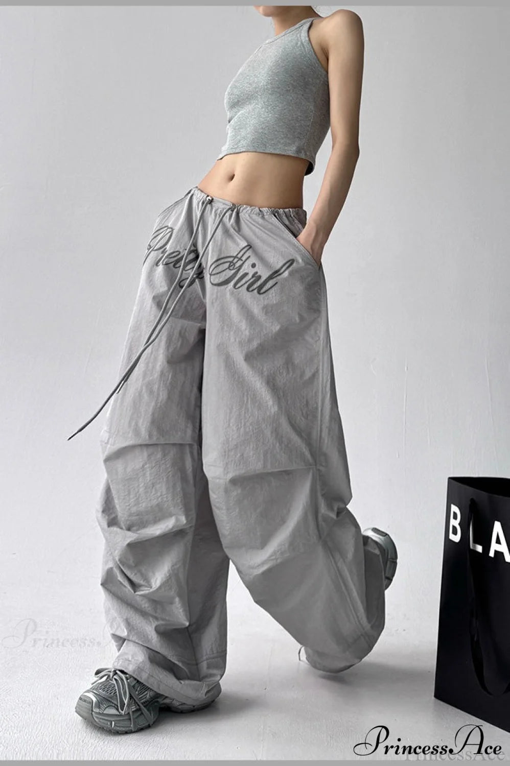 Quick-dry Lightweight Loose Wide-leg Drawstring Pants