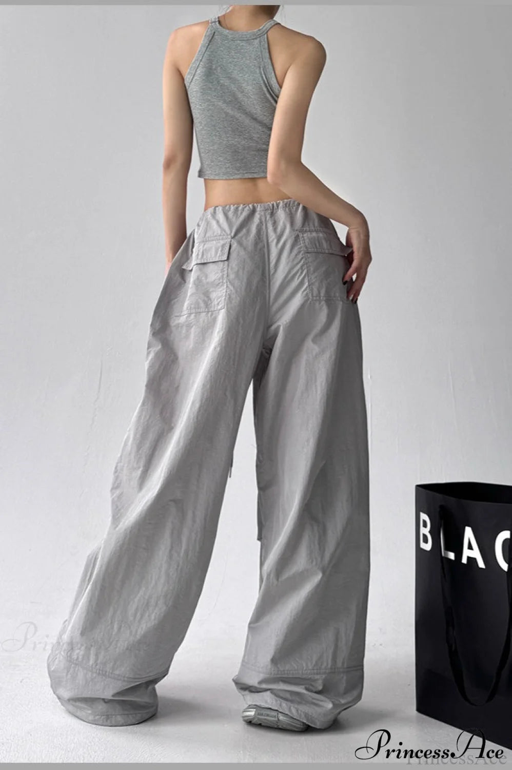 Quick-dry Lightweight Loose Wide-leg Drawstring Pants
