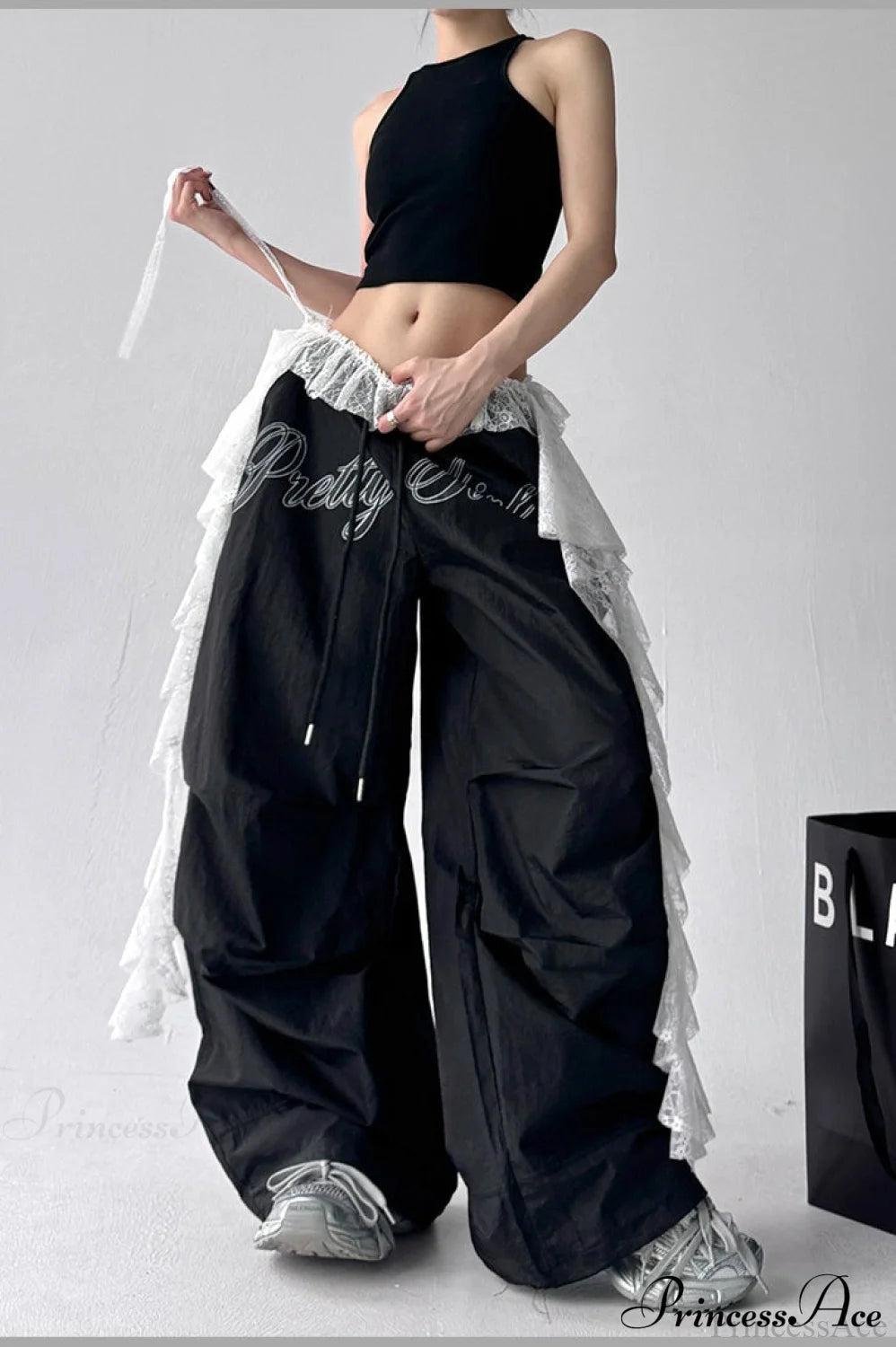 Quick-dry Lightweight Loose Wide-leg Drawstring Pants