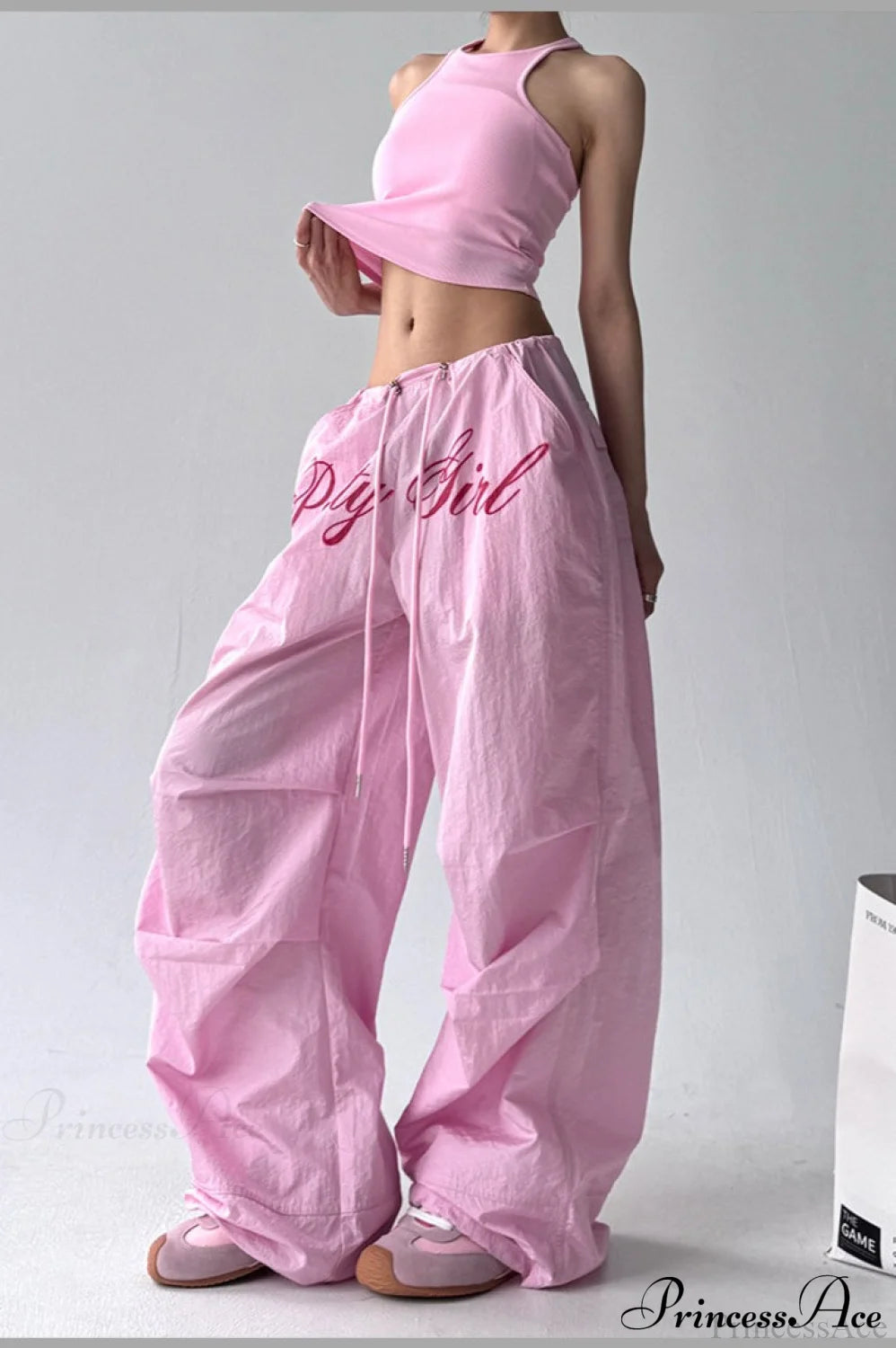Quick-dry Lightweight Loose Wide-leg Drawstring Pants