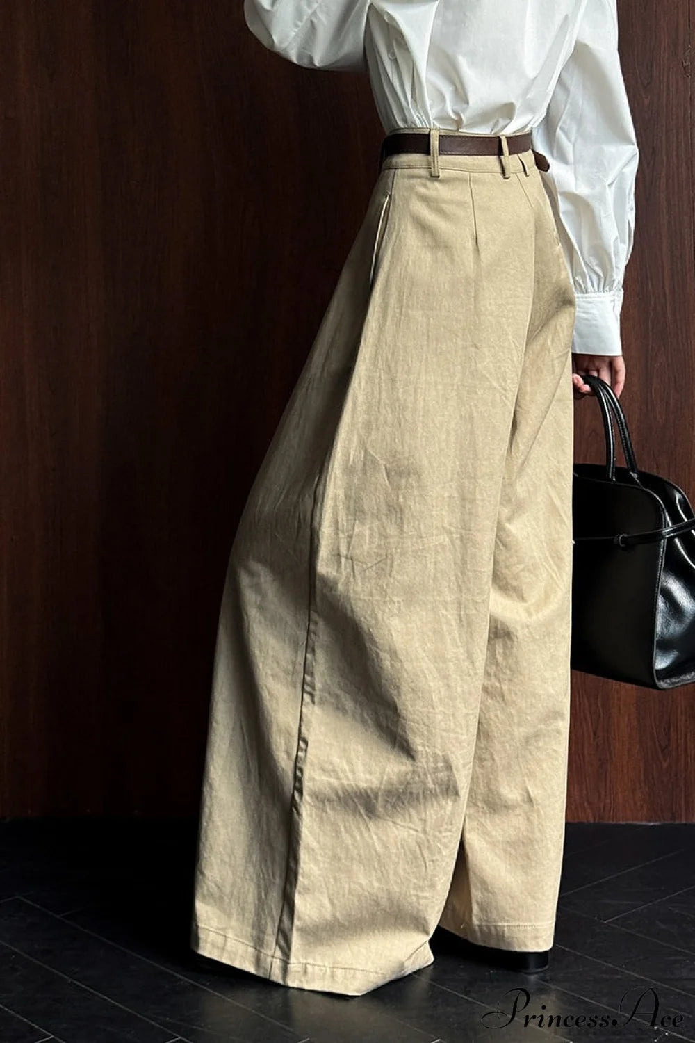 Retro Relaxed High-waisted Wide-leg Pants