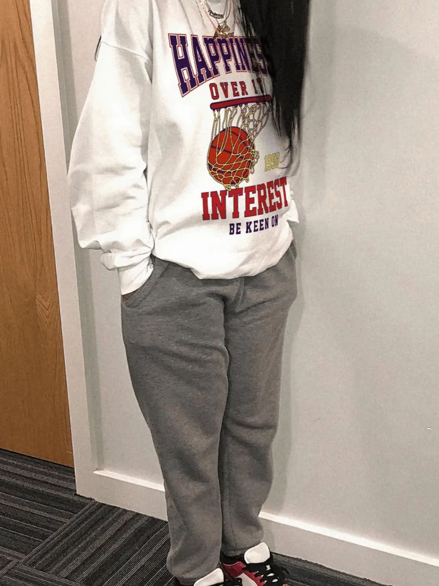 Basketball Letter Print Pants Set Ar7052