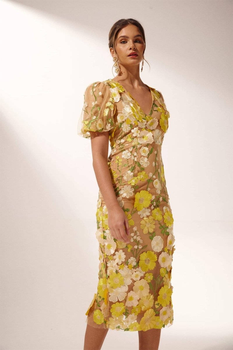 Sally V-neck Midi Dress
