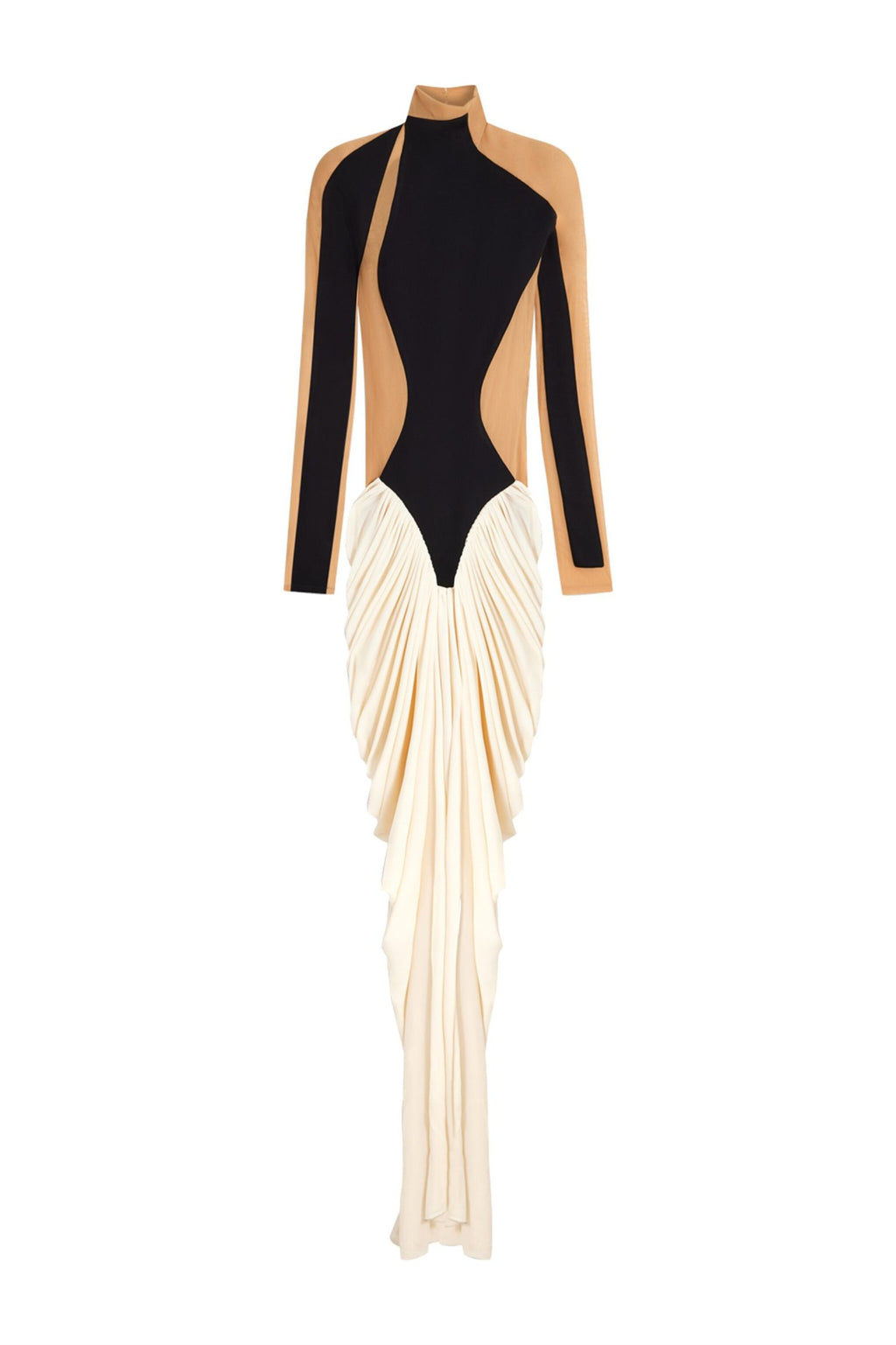 Amanda Color Block Draped Maxi Dress