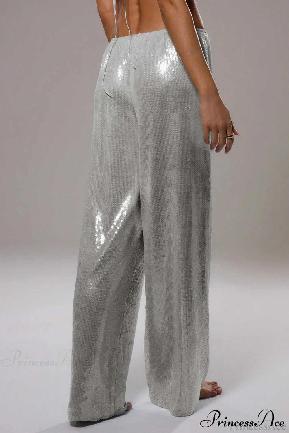 Sequin Loose Wide-leg Pants