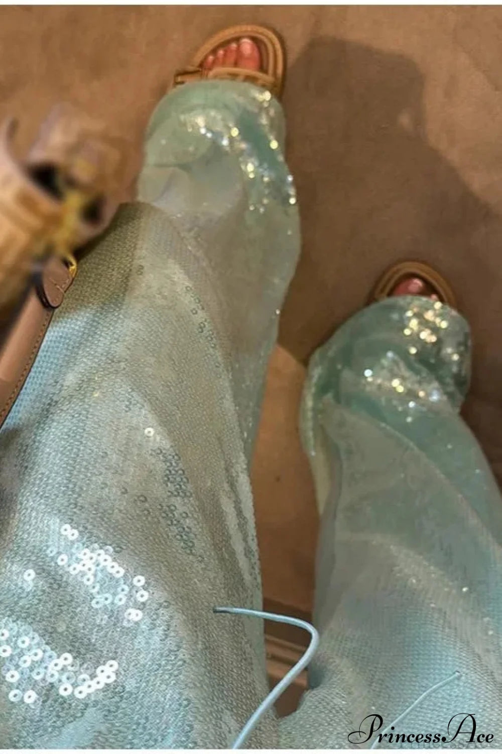 Sequin Loose Wide-leg Pants