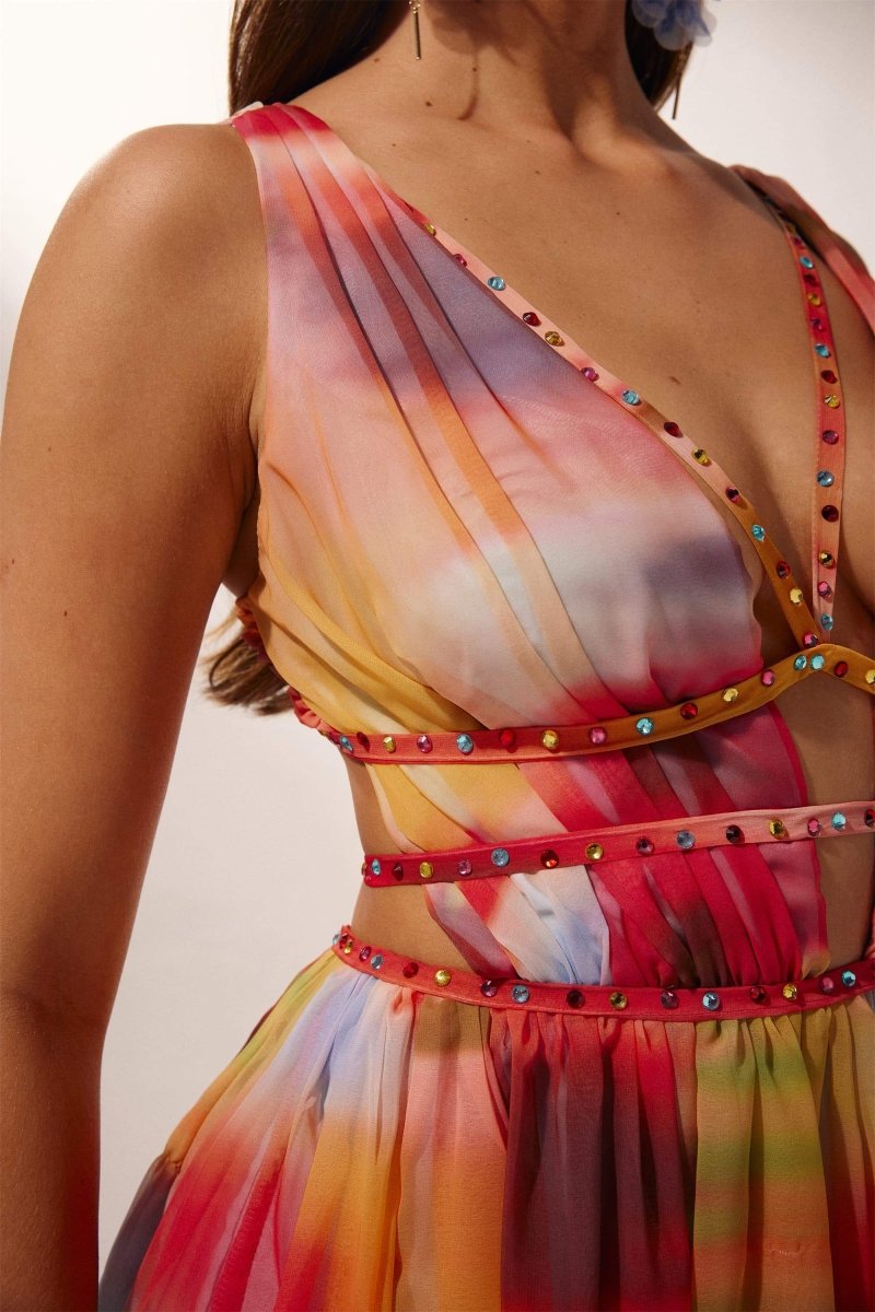 Sheila Printed High Slit Maxi Dress