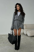 Knit Minimalist Bodycon Cardigan Two Piece Set