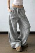 Warm Wide Leg Tie Waist Pants