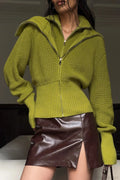 Zip Fitted Waist Fake Cardigan