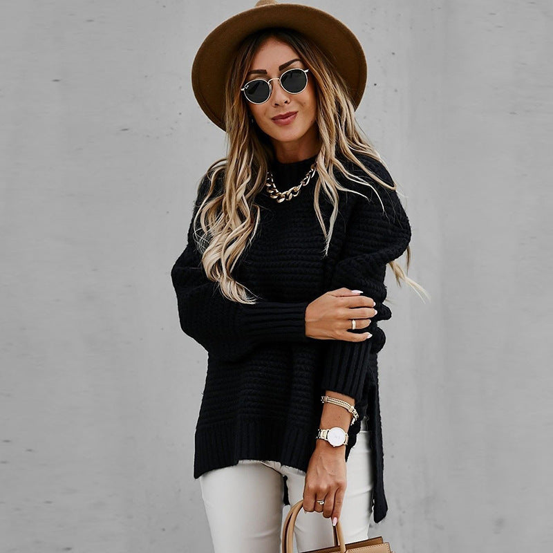Orinethia – Turtleneck Side-slit Sweater