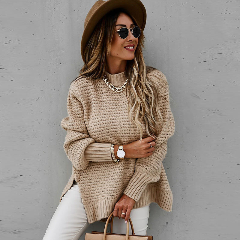 Orinethia – Turtleneck Side-slit Sweater