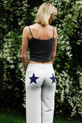 Star Print Stretchy High Waist Straight Leg Pants