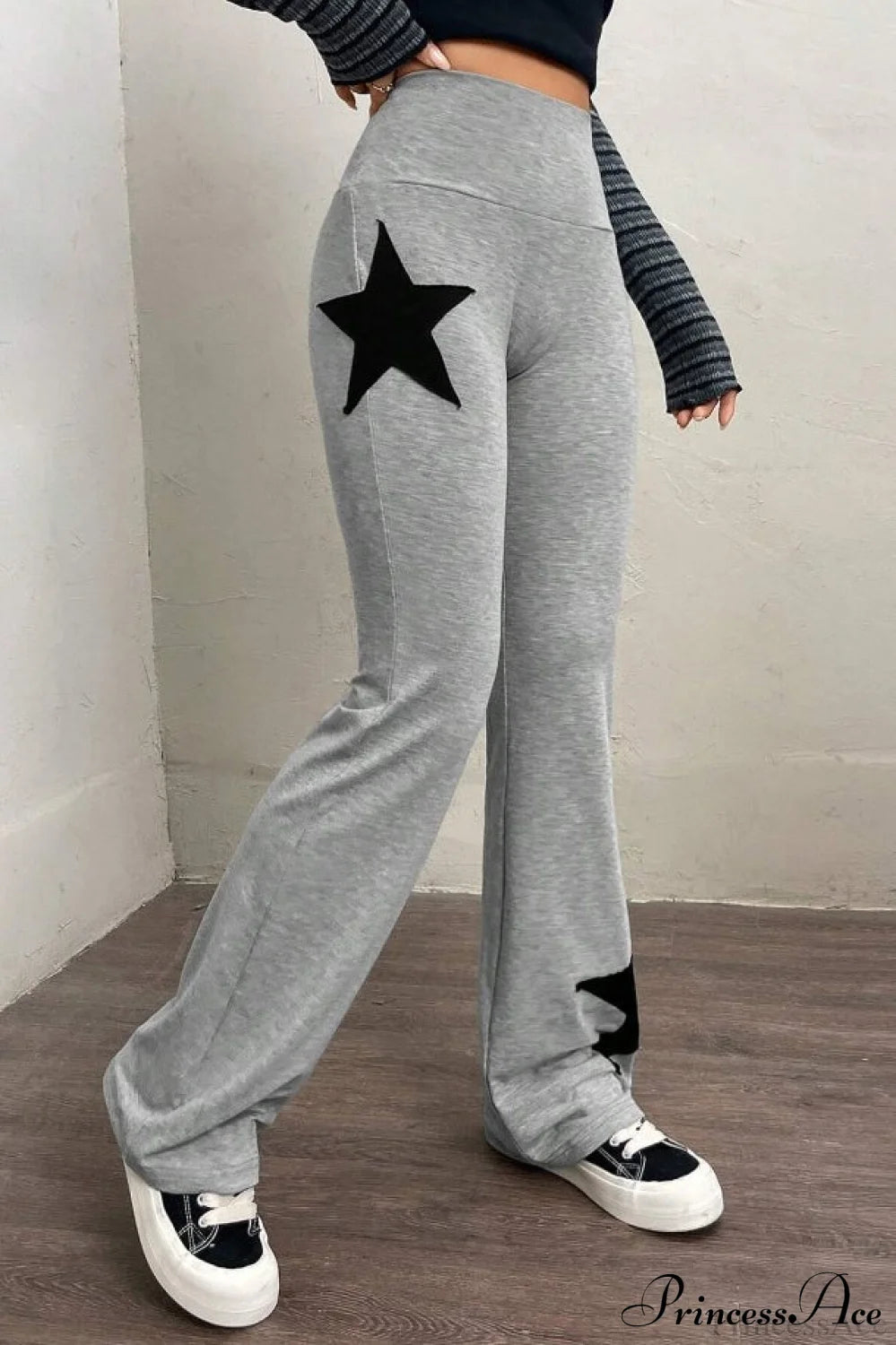 Star Stretchy High Waist Slim-fit Flared Pants