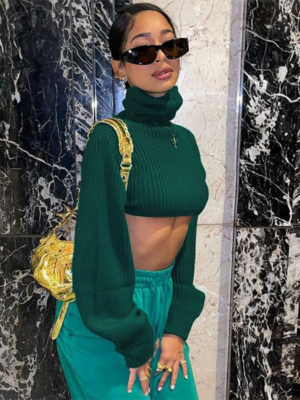 Cropped Long-sleeve Sweater