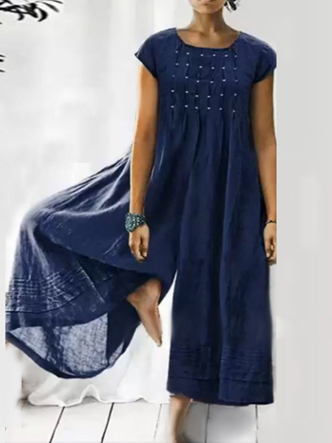 Loose Short Sleeves Jumpsuit
